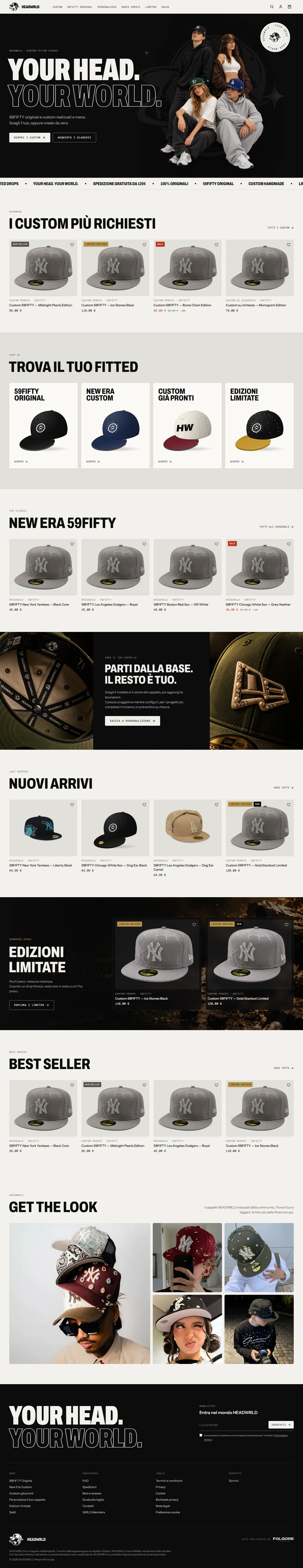 La home di Headwrld, pagina intera