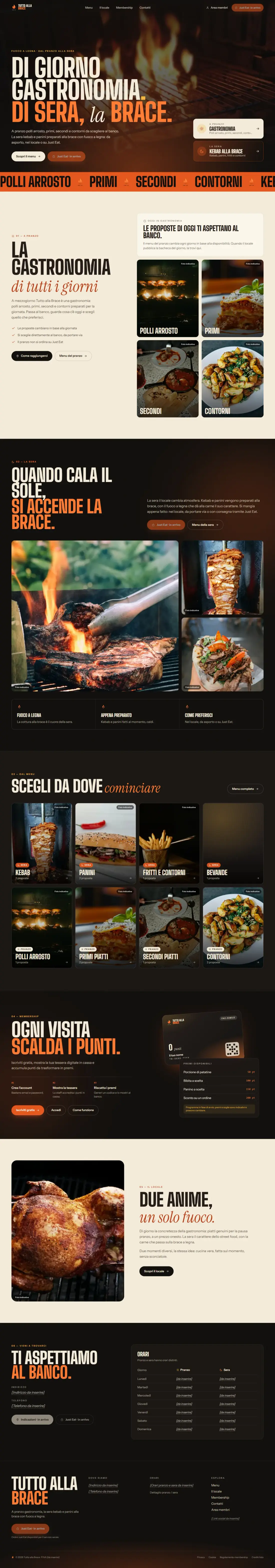 La home di Tutto alla Brace, pagina intera
